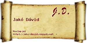 Jakó Dávid névjegykártya
